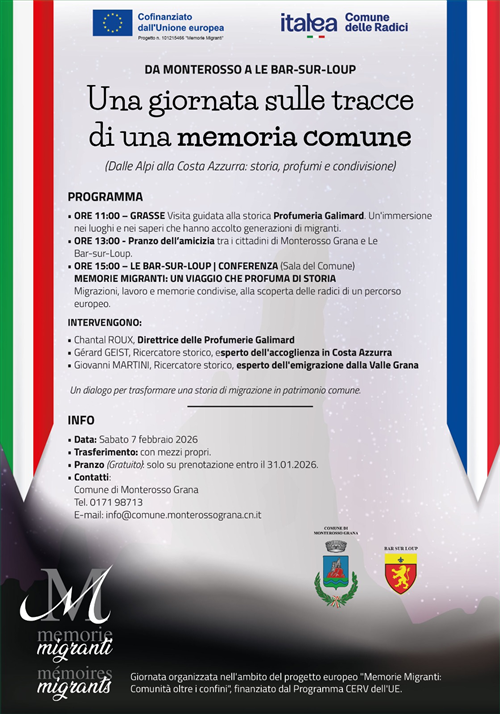 da Monterosso Grana a le Bar-sur-Loup
7 febbraio 2026