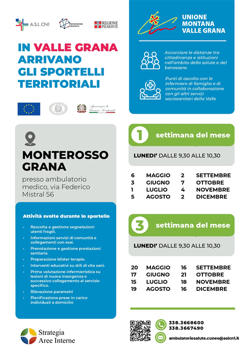 In Valle Grana arrivano gli sportelli territoriali